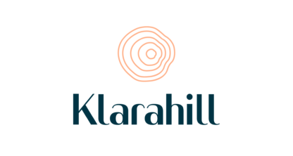 Logotyp Klarahill - blå stående